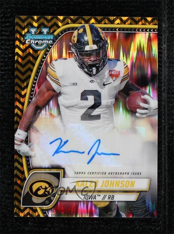 2024 Bowman U Chrome Black & Gold Stealth Refractor 10/24 Kaleb Johnson Auto 6m7