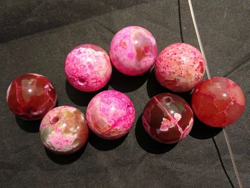 8 Pcs Lovely Rare Tibetan Natural Old Agate Prayer Dzi 20mm Round Beads HH081