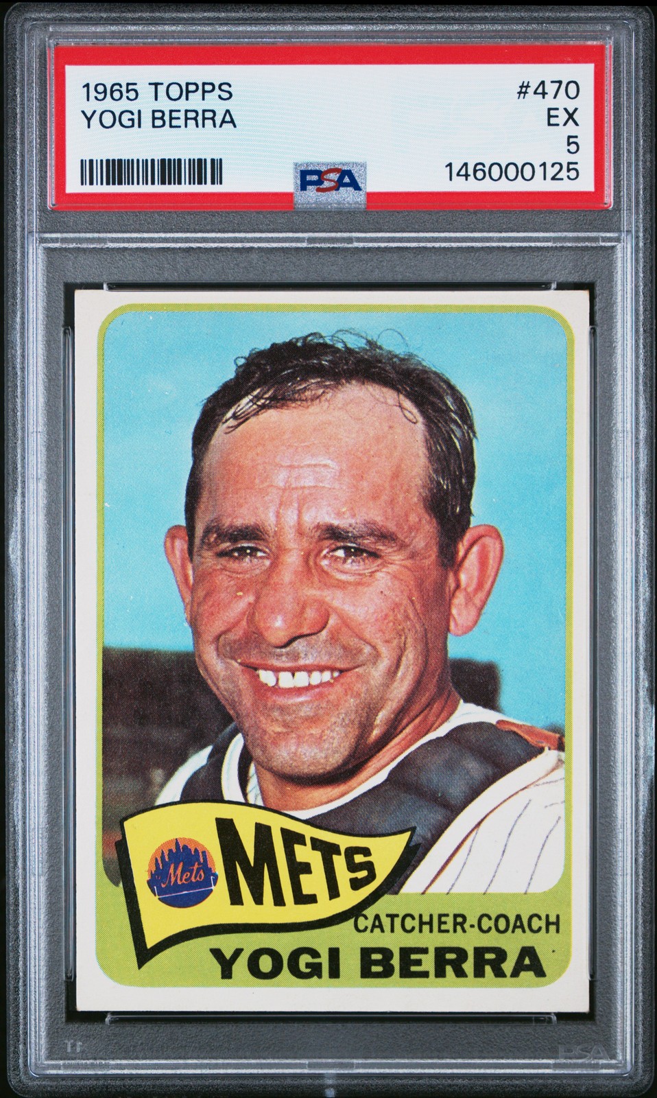 1965 TOPPS #470 YOGI BERRA PSA 5
