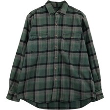Used FIELD and STREAM long-sleeved flannel check shirt men's size L equivalent