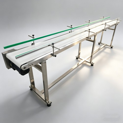 #ad #ad 118quot;*11.8quot; Electric White PU Belt Conveyor w Long Guardrails Adjustable Speed $1630.00