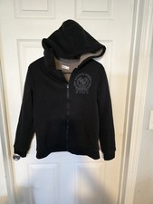 Epic Threads Boys Black Hooded Zip Jacket Lined Mid-Length Long Sleeve Size L