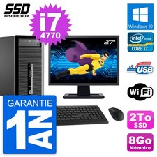 PC Tour HP 400 G1 Ecran 27" Intel Core i7-4770 RAM 8Go SSD 2To Windows 10 Wifi