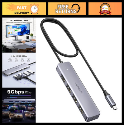 UGREEN USB C Hub - 4 Port USB 3.0 Powered Splitter for Laptops, MacBooks, iPads,