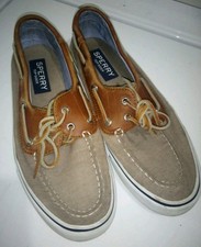 Sperry Top-Sider Dos Tonos Marrón Cuero/Lona - Hombre 9M - STS10642. E16-61790
