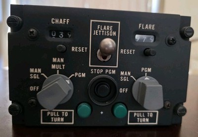 A 10 Warthog Chaff/Flare Countermeasure Control Panel USAF Cockpit A10 Jet Pilot