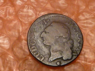 1773 or 74 French Colonies Revolutionary War Louis XV 1 Sol Copper Coin #2 - Image 1 of 3