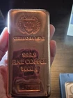 Germania Mint Fine Copper Cast Bar 1 Kilo 999.9 1000g