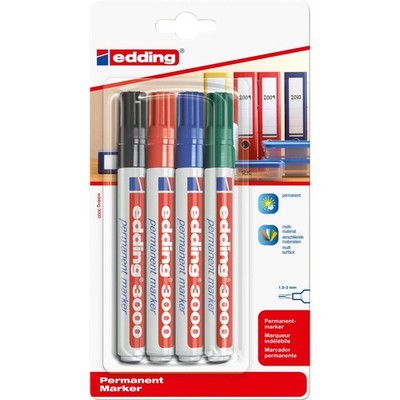 Edding Permanent Marker 3000 Org BL