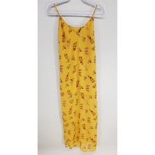Walter Baker Floral Maxi Dress Size 6 Yellow Sleeveless Side Slit Slip Sundress