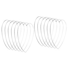 12Pcs 10" Dream Catcher Rings Metal Heart Shape Floral Ring, Silver