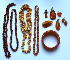 Schmuck Konvolut Bernstein Pressbernstein Katalin Kette Anhänger Armkette Brosch