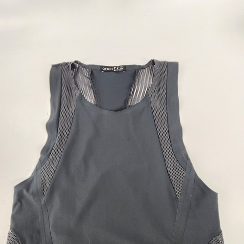 Oysho Activewear Mesh Panel Muscle Tank Top Womens S Gray Running Athletic Gym - Picture 2 of 7