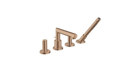 Hansgrohe 4-hole bath mixer Axor Uno F-Set 45444310 Brushed Red Gold