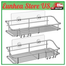 Nieifi Adhesive Shower Caddy Bathroom Wall Mounted Storage Shelf Shampoo Holder