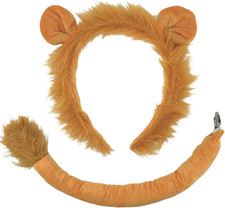 Dalidali Lion Ears Headband with Tail, Lion Costume Headband Adult, Animal Ears