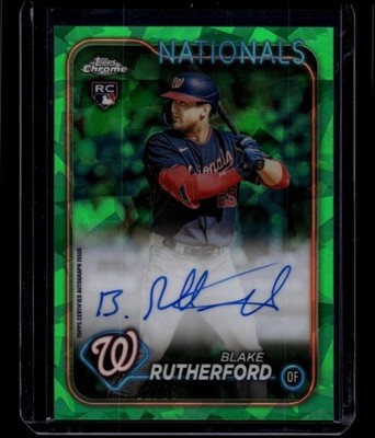 2024 Topps Chrome Sapphire Blake Rutherford #CSA-BR Auto Green Refractor /99