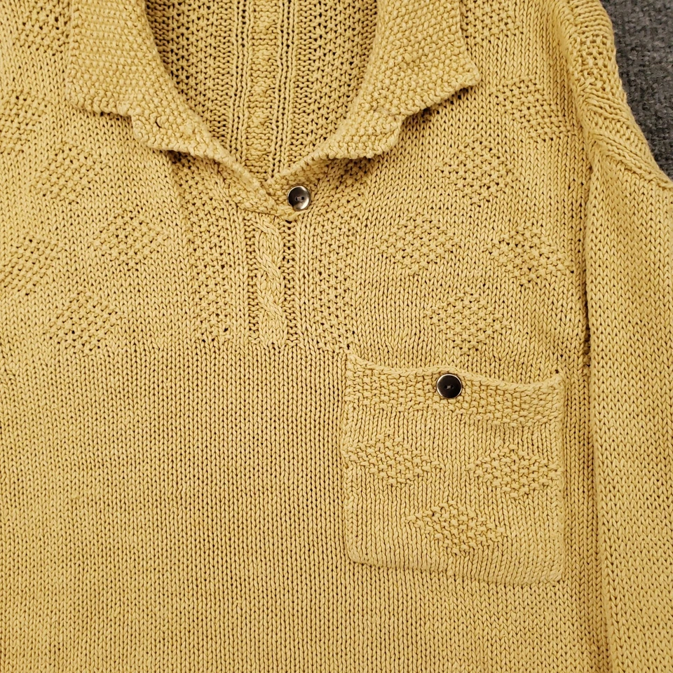 Suéter Vintage Banana Republic Mujer Pequeño Amarillo Safari y Viaje Mezcla de Lino Foto 4 de 4