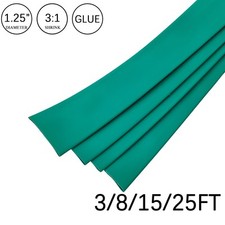 3:1 Heat Shrink Tube-1.25" Green Dual Wall Marine Adhesive Glue Lined Waterproof