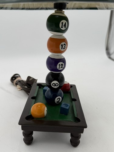 🎱BILLIARD Pool Table 🌟🎱balls Desk Lamp ORIGINAL GREEN FELT SHADE Game Room - Picture 4 of 12
