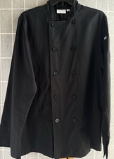 Chef Works Bastille Black Chef Coat Jacket Size Small Long Sleeve