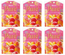 Kanro Pure Soft Candy Sweet Sour Fruit Gummy Ume Plum Omamori 52g x 6 Set Japan