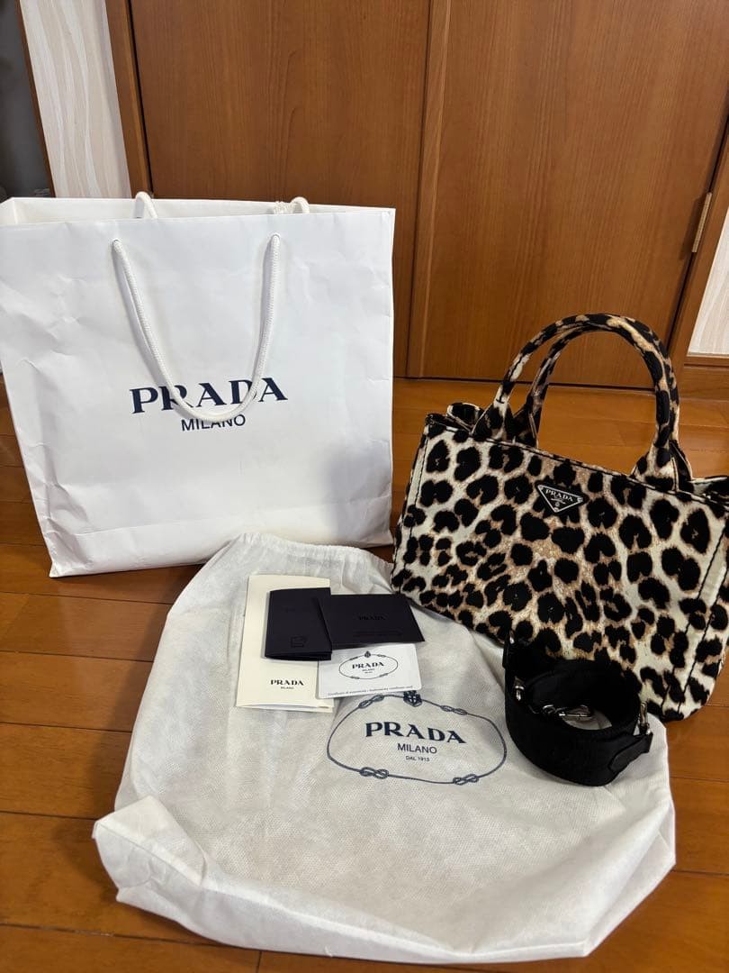Prada Tote Shoulder Bag Leopard Print Japan thumbnail 19