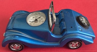 XANADU DESK CLOCK VINTAGE BLUE CONVERTIBLE COLLECTIBLE CAR CLASSIC MODEL METAL