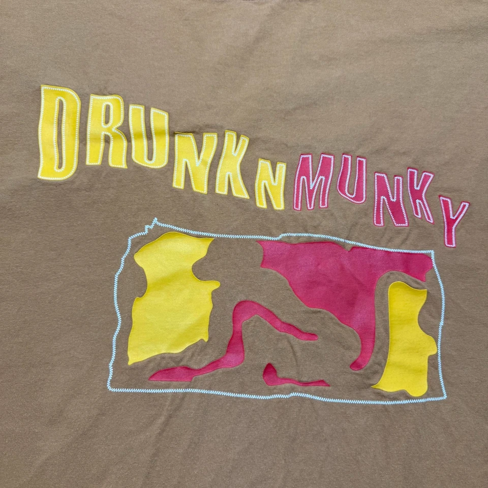 Винтажная мужская футболка Y2K DrunknMunky Applique Skater хип-хоп уличная одежда размер 5XL - Изображение 2 из 4