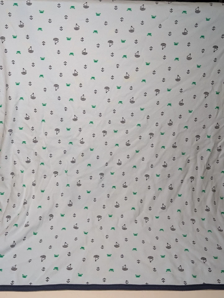 Carter's Just One You Infant Jersey Tejido Bebé Manta Azul Velero Ancla Cangrejo Foto 3 de 4