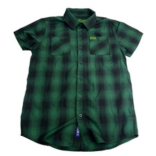 Dixxon Flannel Co Youth Division Short Sleeve Button UP Shirt Green youth L