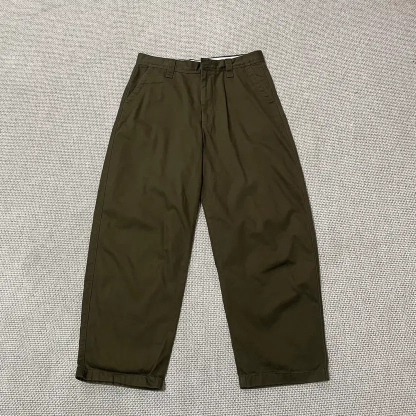 Uniqlo Khaki Wide Cotton Pants - Men's Size 34, Casual Trousers thumbnail 6