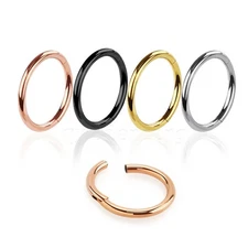 Hinged Segment Ring Clicker Surgical Steel Ear Nose Ring Lip Septum Ring 20g-8G