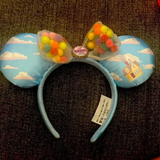 Disney Parks Minnie Ears UP Grape Soda Cap Balloons Rare Headband Gift
