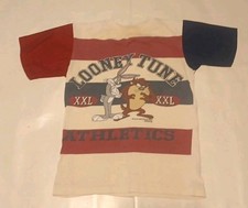 Vintage 1990  s Boy  s Kids Small Looney Tunes Bugs  Taz Athletics T Shirt 90s