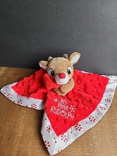 My First Rudolph the Red-Nosed Reindeer Rattle Lovey Snuggle Security Blanket