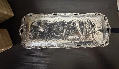 Arthur Court 14" Rectangular Safari Themed Serving Tray Dish - Image 1 of 4