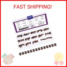 Swpeet 140Pcs 14 Values 2.2UH - 680UH CD54 Wire Wound SMD Power Inductor Assortm