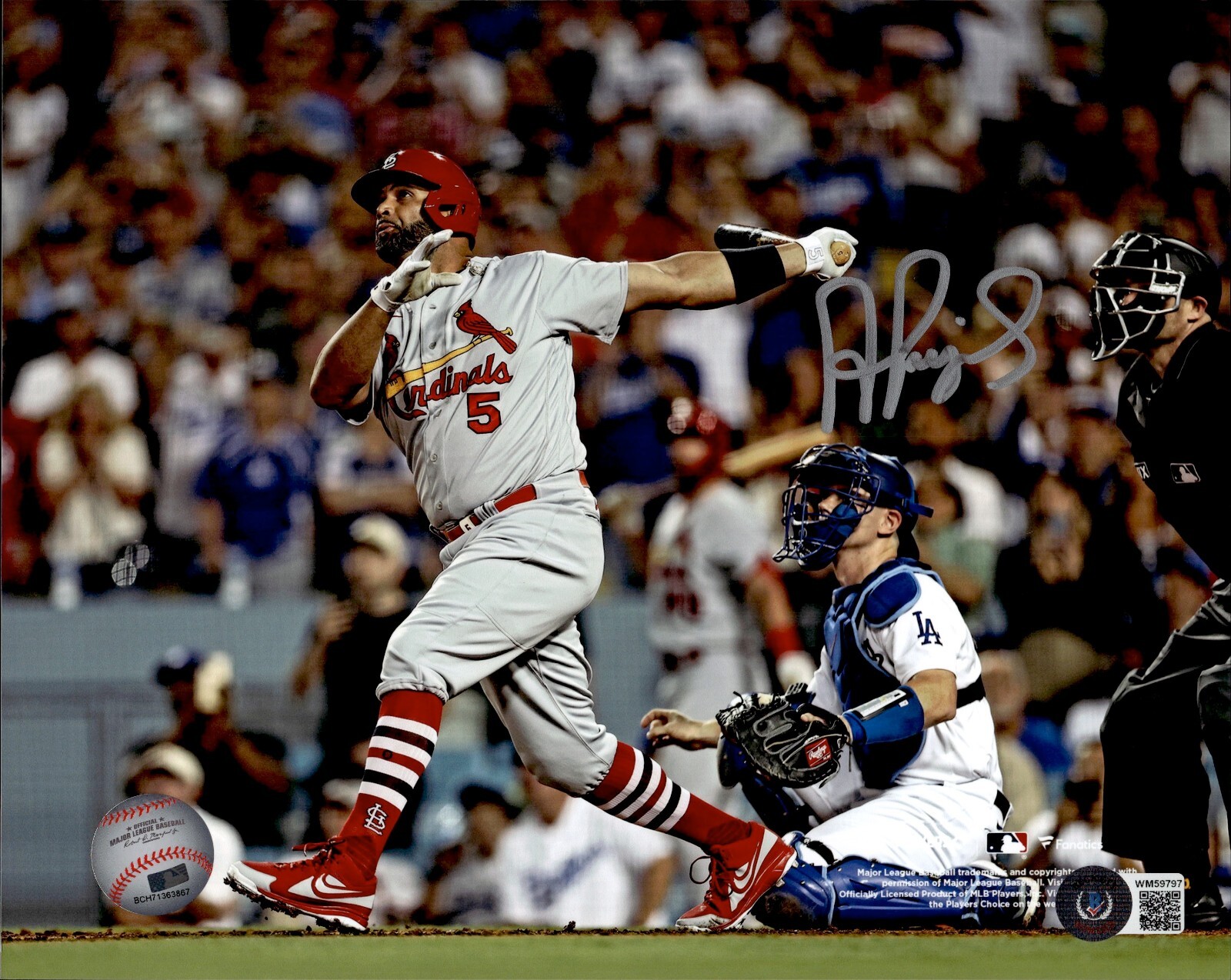 St. Louis Cardinals Albert Pujols Signed 8x10 700 HR Photo Beckett BAS Witnessed