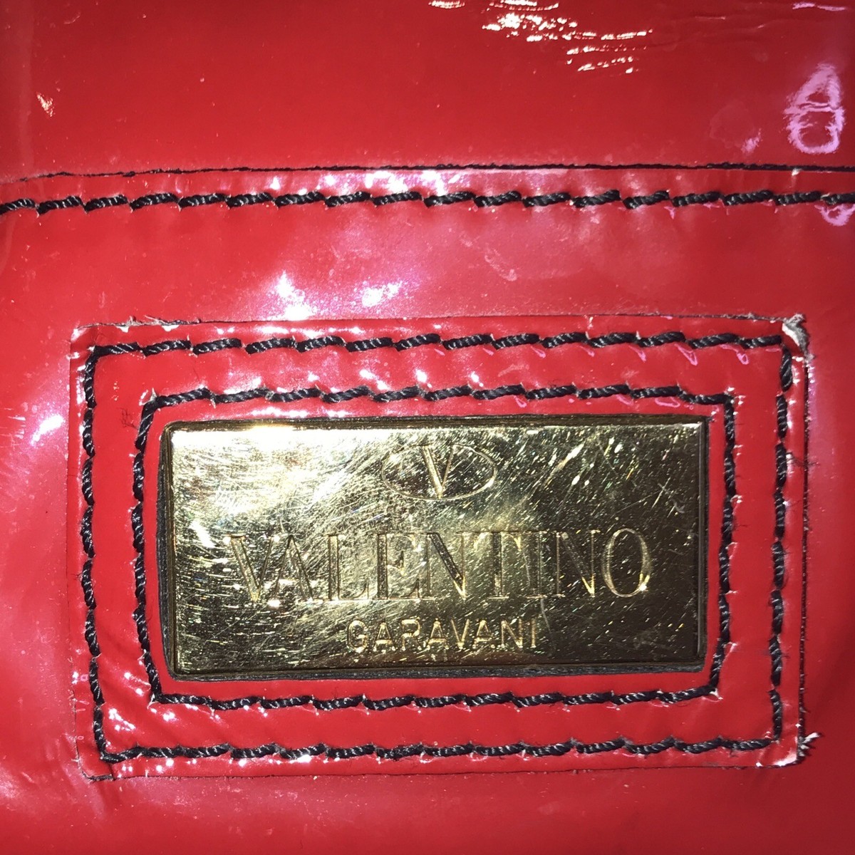 Valentino Garavani Histoire Red Patent Leather Handbag 