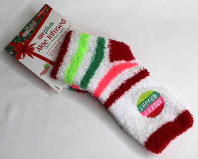 Airplus Aloe Infused Socks Ultra Comfort Socks Women's 5-11 Merry Bright NEW