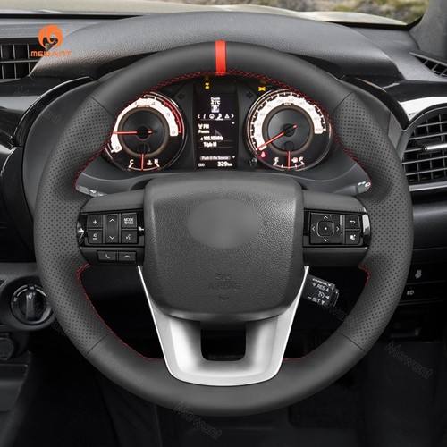 DIY Artificial Leather Steering Wrap for Toyota Hilux Fortuner 2015-2021 - Picture 3 of 9