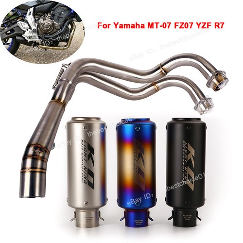 Sistema De Escape Completo Para Yamaha MT07/FZ07/R7 2022-2025 - Acero Inoxidable Negro, 2"