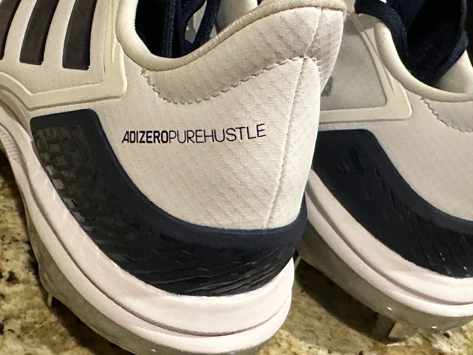 ADIDAS PURE HUSTLE 2 ELITE METAL SOFTBALL CLEATS Women Sz 8.5 WHITE / BLACK D12 - Image 4 of 4