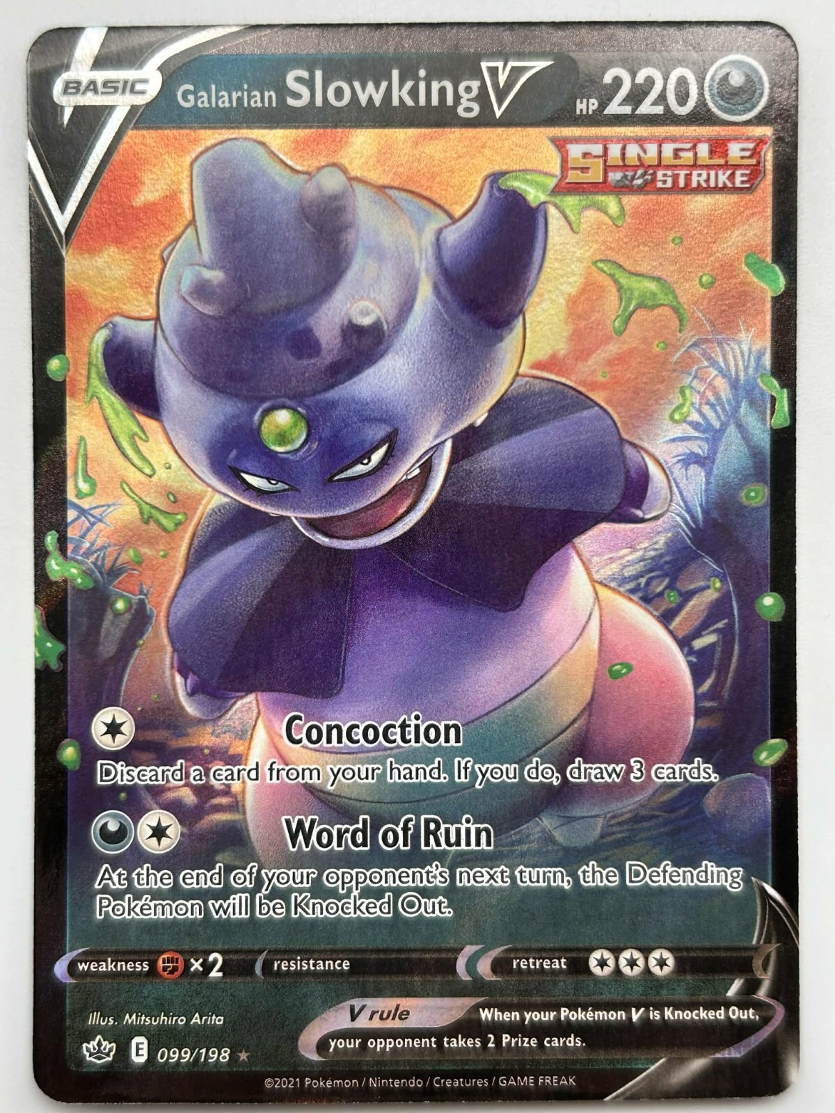 Galarian Slowking V 099/198 Chilling Reign Sword Shield Ultra Rare NM