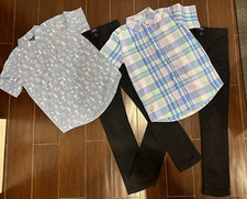 TCP BOYS PLACE LOT 4PC SHIRT  DRESS SLIM BLACK PANTS OUTFIT SIZE 14Y WORN ONCE