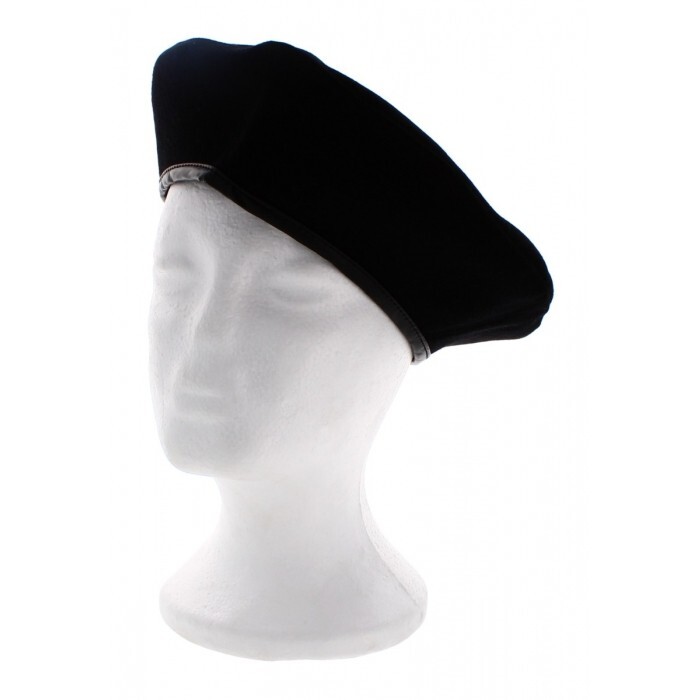 Boina Negra Lana Cuero Bandas Cálido Sombrero Gorra Moda Decorativa Elegante Talla 60