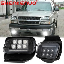 For Silverado 03-06 Avalanche 02-06 Pair Led Fog Lights Bumper Lamps Drl