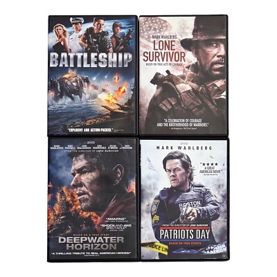 Battleship / Lone Survivor / Deepwater Horizon / Patriot s Day (DVD, LOT OF 4)