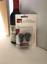 2 Bottle Stoppers, Vacu Vin Wine Saver Vacuum Stoppers